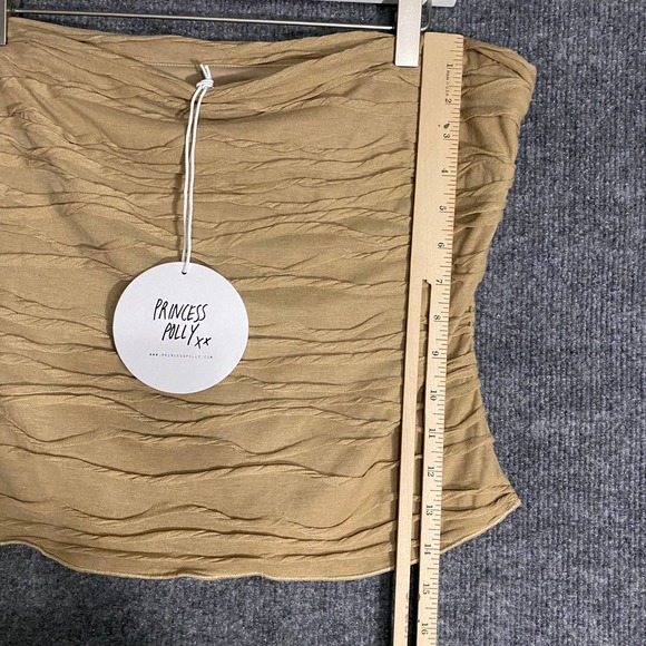 Princess Polly Tube Top 10 Large Mushroom Tan Strapless Cecile Textured NWT - Picture 8 of 14